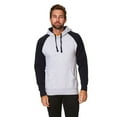 thumbnail image 1 of 9 Crowns Unisex Men's Color Block Pullover Hoodie Raglan Sweatshirt (Heather Grey/Navy, 3XL), 1 of 2