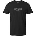 thumbnail image 1 of 9 Crowns Unisex Men's Funny Graphic Tee Whiskey Steak T-shirt (WhiskeySteak-Black, Small), 1 of 3