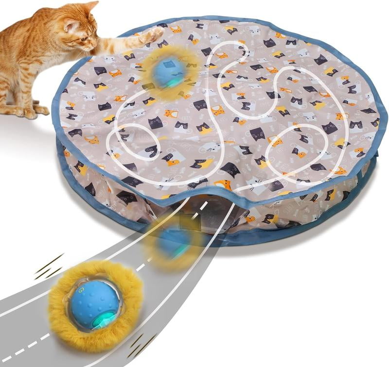 [Deals For You Days]Interactive Cat Toys Ball Fast Rolling in Pouch