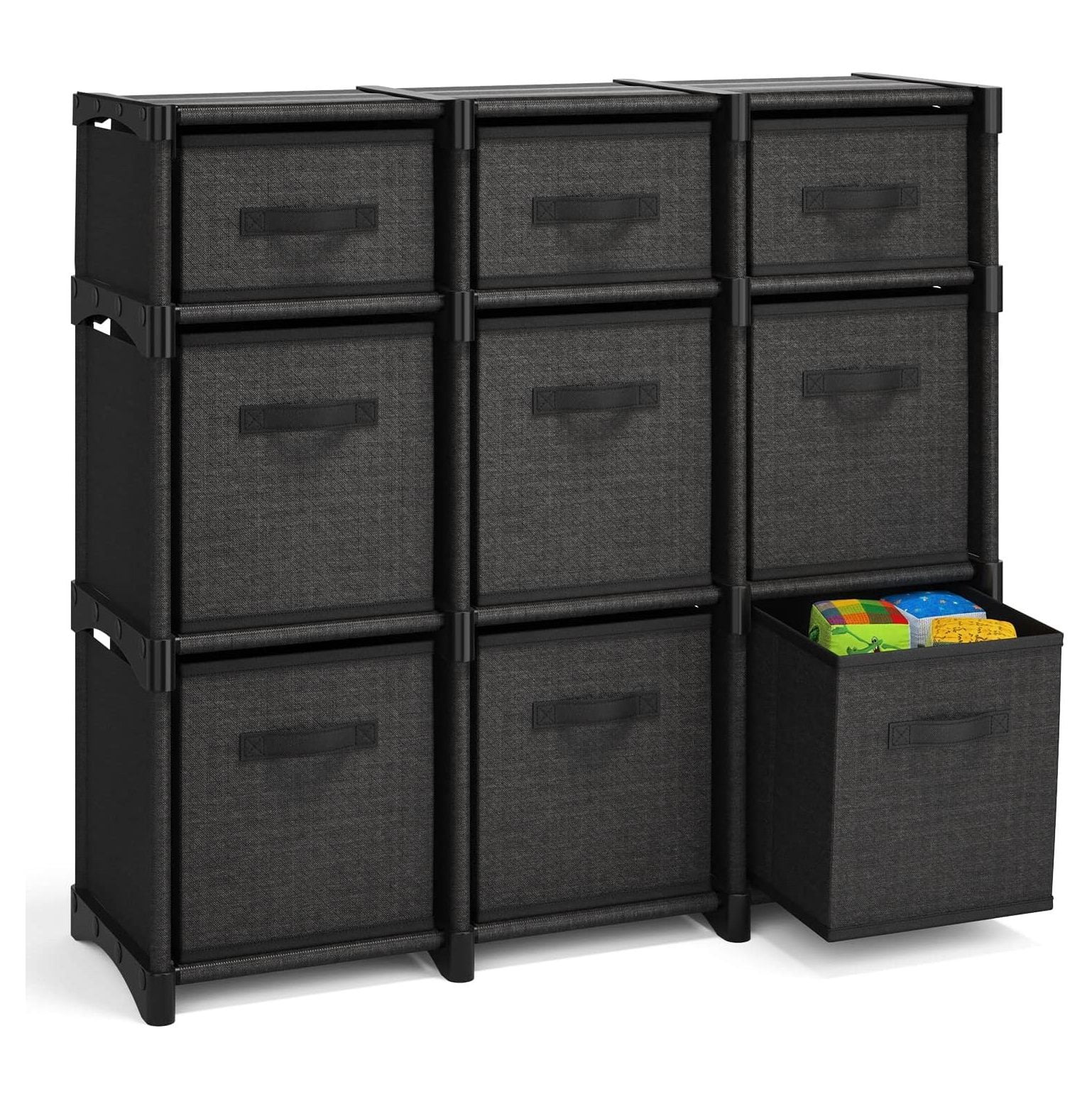 9 Cube Storage Organizer Black Cube Organizer Shelf, DIY Storage