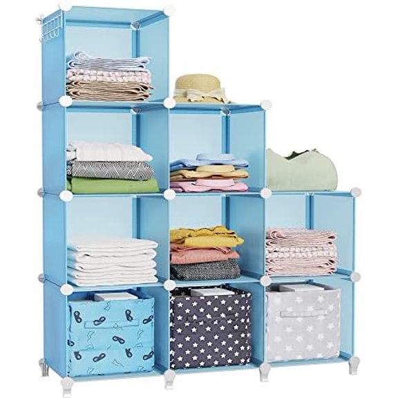 9 Cube Storage Organizer, Cubes Shelves for Living Room, Bedroom, Blue