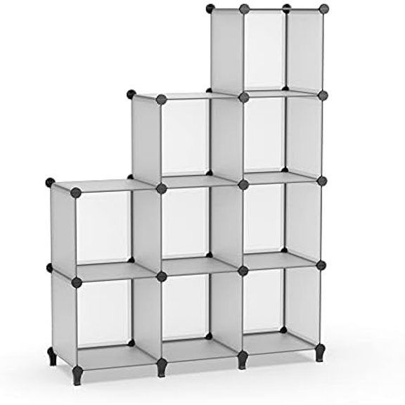 9 Cube Storage Organizer, Cubes Shelves for Living Room, Grey