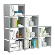 9 Cube Storage Shelf Organizer DIY Bookcase Closet Cabinet for Office Home Bedroom, Gray