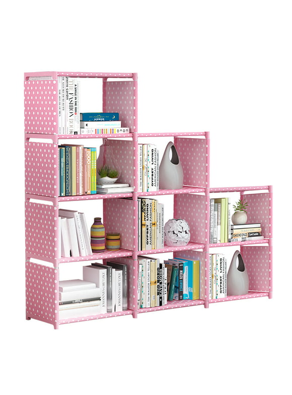 9 Cube Storage Shelf Organizer DIY Bookcase Closet Cabinet for Office Home Bedroom, Pink