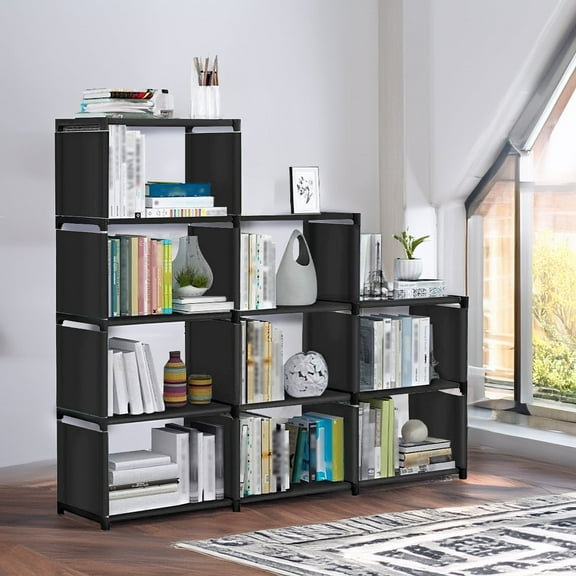 TeqHome 9 Cube Storage Organizer DIY Closet Organizers and Storage Cube Book Shelf for Home Living Room Bedroom