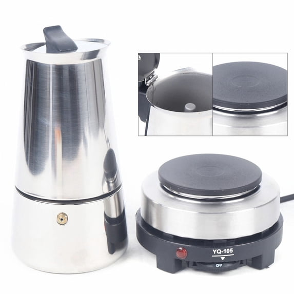 9-Cup 450ml Stovetop Espresso Maker 450ml/9cup Italian Coffee Maker Moka Pot Stainless Steel