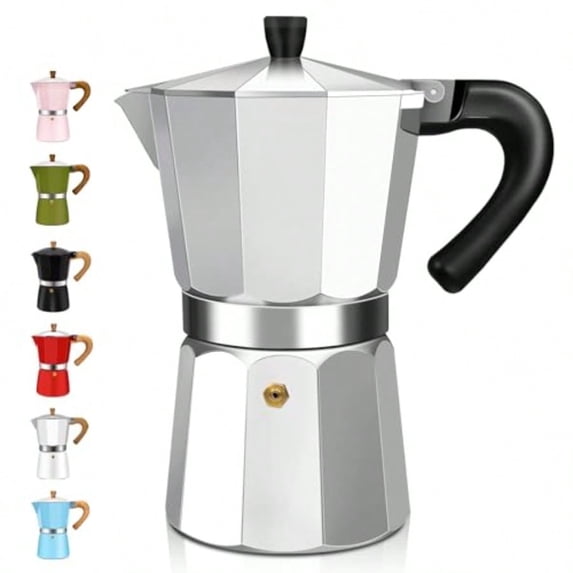 9 Cup Aluminum Espresso Stovetop Moka Pot Express Coffee Maker Percolator Italian Classic Mocha Coffee Machine for Italian and Cuban Cafe Brewing for Home and Camping 450ml 15oz