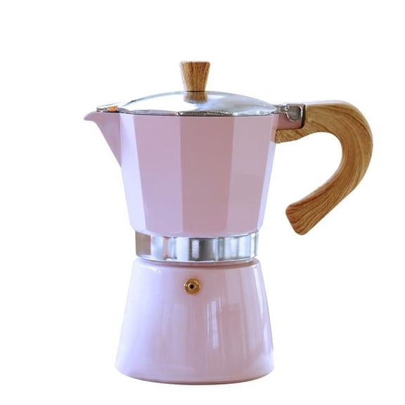 9-Cup Espresso Maker - Pink - Induction-Compatible - Elegant Design