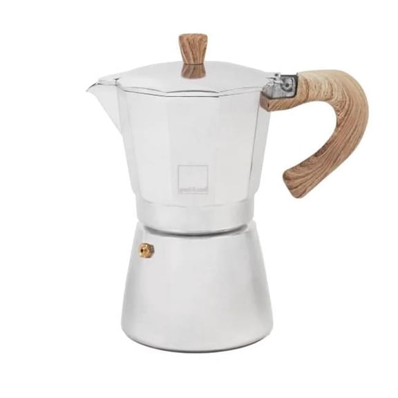 9-Cup Espresso Maker - Silver - Induction-Compatible - Elegant Design