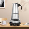 thumbnail image 1 of 9-Cup Stainless Steel Espresso Maker with Electric Stove – 450ml Moka Pot Percolator, 110V, Easy Grip, for Home or Store Use, 1 of 9