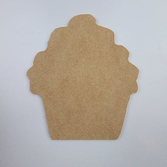 9"Cupcake, Unfinished Wood Art Shape by Wooden Craft Cutouts, 1-4 Thickness