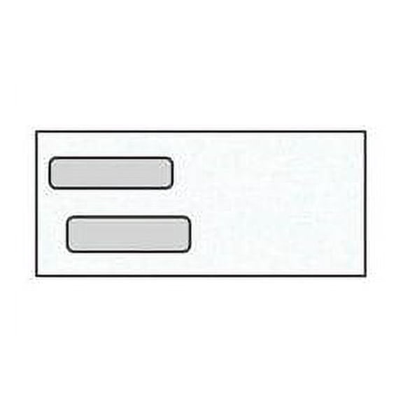 #9 DG-2 Double Window Envelopes, 3-7/8" x 8-7/8", White 24 lb with Blue Wesco Tint, Diagonal Seams - Pack of 100 Envelopes