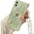 thumbnail image 1 of 9 DIGITAL Crystal Clear Pearl Back Cover Case with 3D Butterfly Flower Charm for iPhone 11, 1 of 7