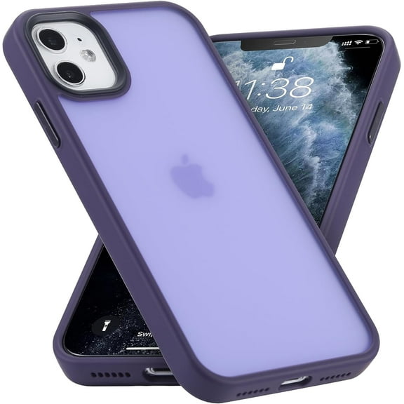 9 DIGITAL Military Grade Protective Hard Back Cell Phone Case for iPhone 11 6.1'', Frosted Purple