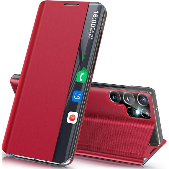 9 DIGITAL Shockproof Cell Phone Case for Samsung Galaxy S24 Ultra, Red