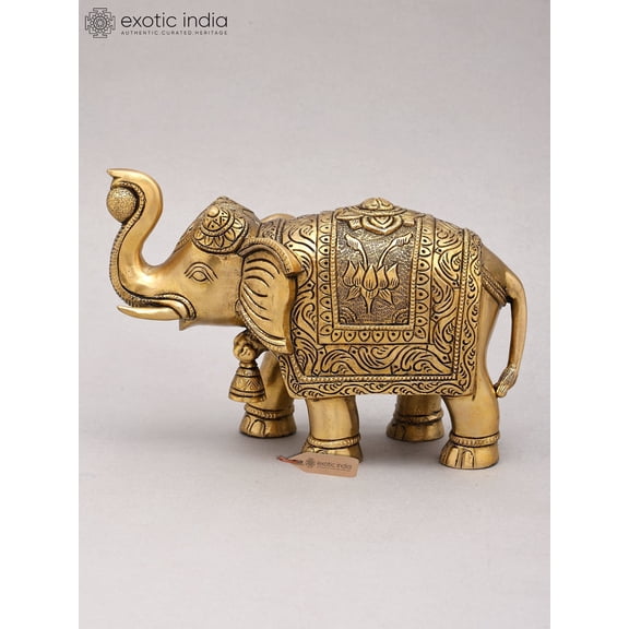 9" Decorative Elephant Figurine | Brass Statue | Home Decor
