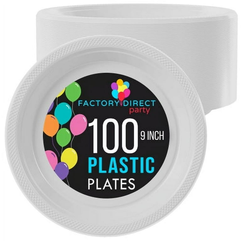 Hanna K 9 White Plastic Plate, 100 Count