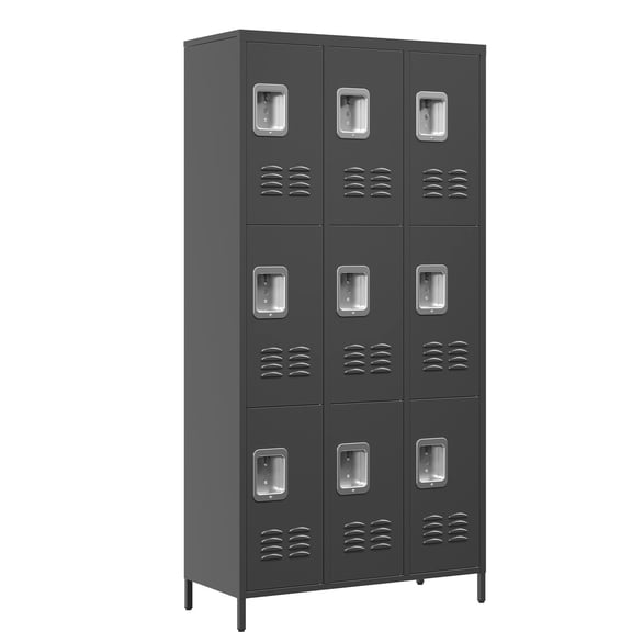 9 Door 72" High Metal Locking Units | Multi - Purpose in Dressing Room, Porch | Premium Steel Craftsmanship | Easy Assembly with Comprehensive Instructions