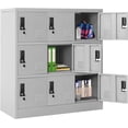 thumbnail image 1 of 9 Doors Metal Locker Storage Cabinet for Home Office,  Gym (Gray), 1 of 7
