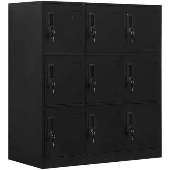 9 Doors Metal Storage Cabinet with Card Slot, Organizer,Shoes and Bags Steel Locker for Office, Home, Bank, School, Gym