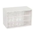 thumbnail image 1 of 9-Drawer Desktop Storage Organizer, Stackable Plastic Craft Cabinet for Beads, Jewelry, Art Supplies, Sewing and Hardware, Small Parts Storage Box with Clear Drawers (White), 1 of 9