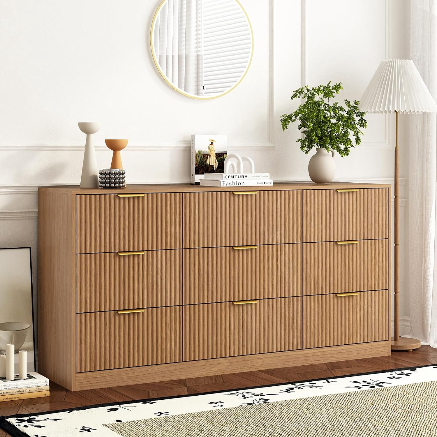 Deep Drawer Side View 9 Drawer Dresser for Bedroom with Deep Drawers, 63