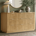thumbnail image 1 of win2win 55" Mid-Century Modern 9-Drawer Dresser with Storage, Oak, 1 of 9