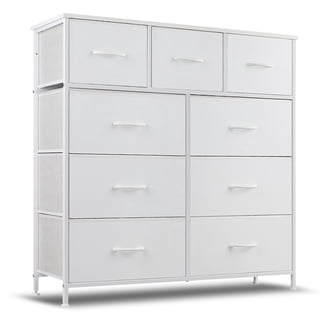 walmart white dresser with LED Light & Charging Station,Storage of Chest Organizer 8 Drawer for Bedroom, Living Room, Hallway which makes it more versatile and matches any home style White Drawers for Bedroom Storage