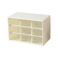 thumbnail image 1 of 9-Drawer Plastic Storage Organizer Box with Stickers for Stationery Jewelry Cosmetics - 17.9x9.8x11.8cm Desktop Organizer with Multiple Compartments, 1 of 2