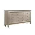 thumbnail image 1 of 9 Drawer Spacious Desser with Mirror Beveled Pulls and Bun Feet, Silver, 1 of 6