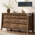 thumbnail image 1 of 9 Drawers Dresser for Bedroom, 59" Wide Wood Chest of Drawers with Charging Station & Beveled Design, Mid Century Triple Long Dresser Storage Organizer for Bedroom Living Room Closet, Walnut, 1 of 7