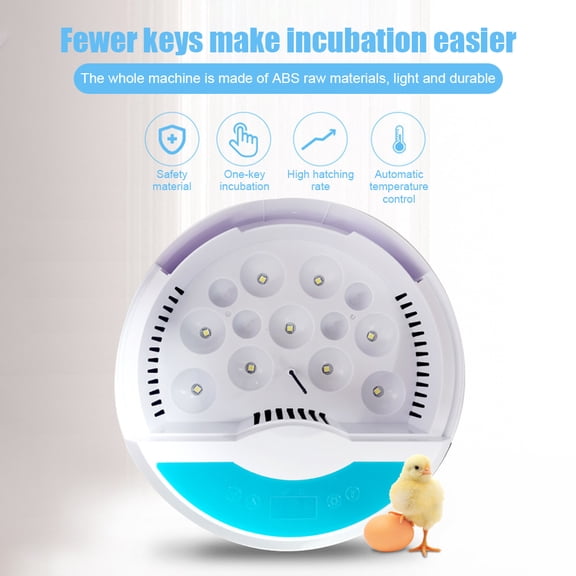 9 Eggs Incubator for Hatching Chicken, Quail, Duck Eggs with Automatic Temperature Control, LED Candler and Touchscreen (EU Plug)