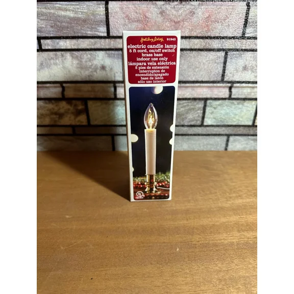 9" Electric Window Candle Lamp W Bulb, Brass Plated Base, Switch, Quikship