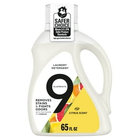 9 Elements Vinegar Powered Liquid Laundry Detergent, Citrus Scent, 65 fl oz, 35 Loads