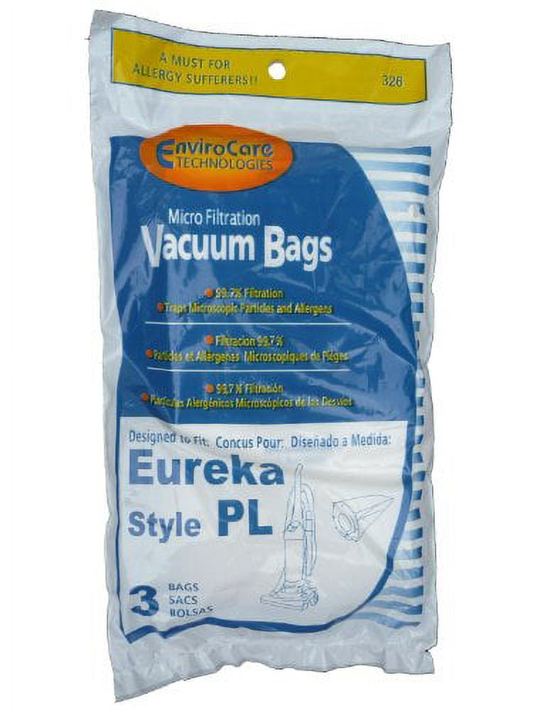 9 Eureka Electrolux Style PL Upright Vacuum Bags, Bagged Uprights, Maxima Vacuum Cleaners, 62389