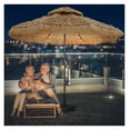 thumbnail image 1 of 9 FT 32 LED Hula Thatched Tiki Umbrella, Hawaiian Style Beach Umbrella, Patio Umbrella for Outdoor Tiki Bar, Tropical Palapa, Patio Garden, Beach, Backyard., 1 of 7
