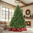 thumbnail image 1 of 9 FT Artificial Christmas Tree with Metal Stand, Premium Unlit Full Tree with 3655 Branch Tips, Festival Celebration Xmas Tree with Hinged Structure for Home/Office/Party, 1 of 8