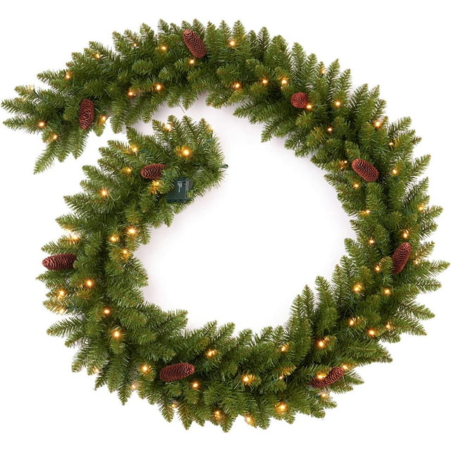 9 FT Christmas Garland Prelit 70 LED Lights Holiday Artificial Decor