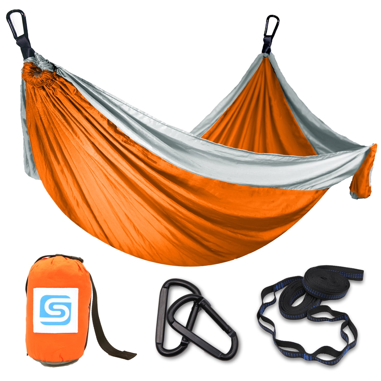 9 FT Hammock -Hammock in A Bag -Beach Hammock -SendCord Hideaway Nylon Hammocks for Outdoors -Parachute Hammock with Upraded Straps -Two Person Hammock for Camping, Backyard, Patio, Balcony-OR