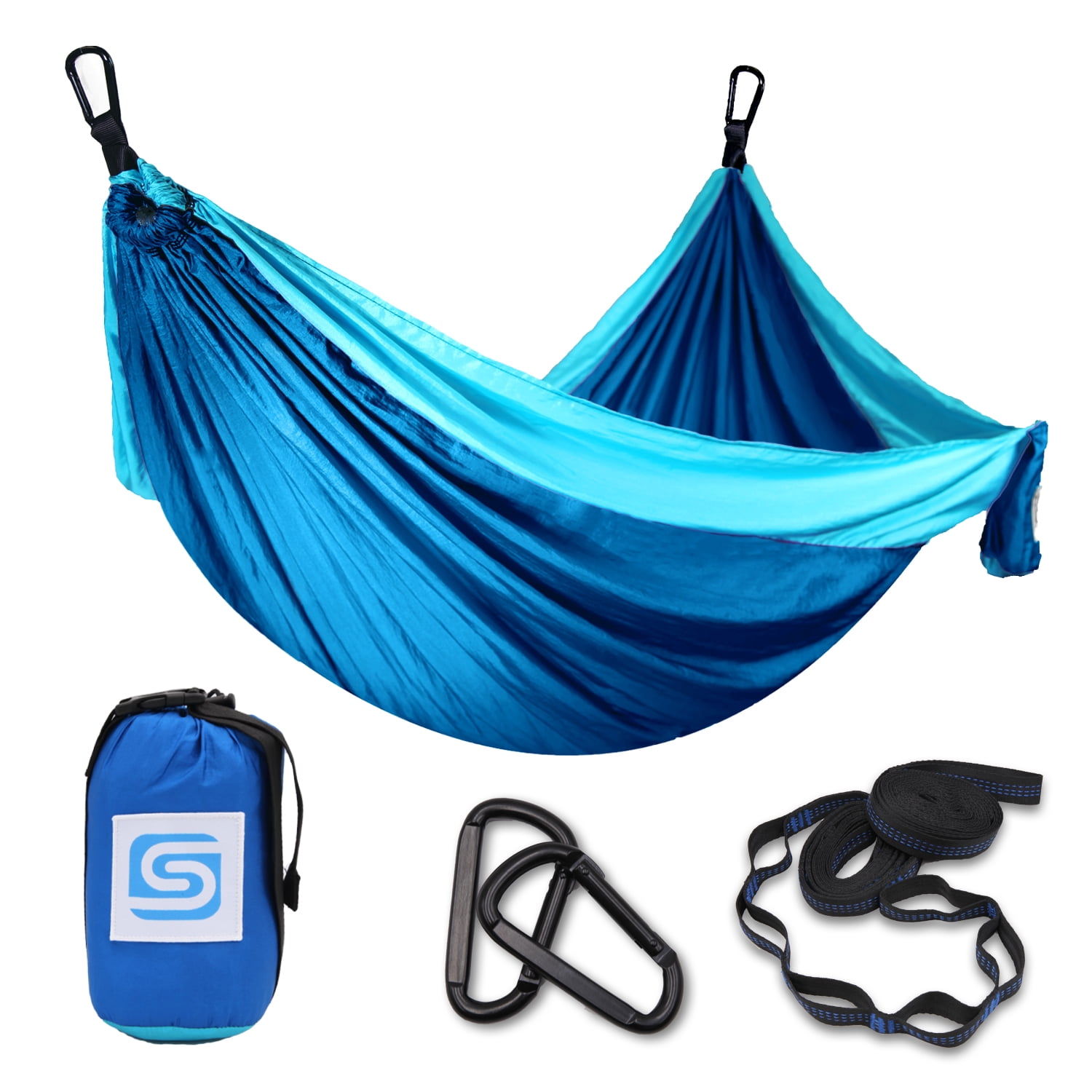 9 FT Hammock -Hammock in A Bag -Beach Hammock -SendCord Hideaway Nylon Hammocks for Outdoors -Parachute Hammock with Upraded Straps -Two Person Hammock for Camping, Backyard, Patio, Balcony-NAVY