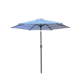 thumbnail image 1 of 9 FT Outdoor Patio Umbrella with Push Button Tilt, Market Umbrella with Crank System, Large Sun Umbrella with Air Vent, for Garden, Deck, Backyard, Pool, Ice Blue Striped, 1 of 7