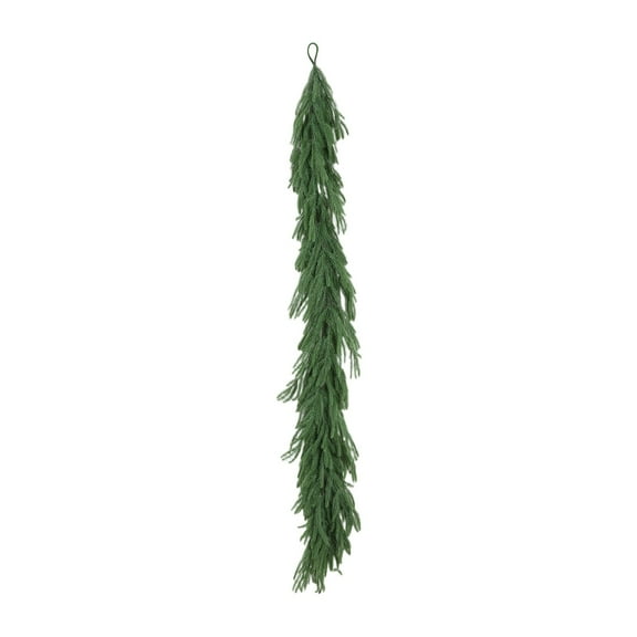 9 FT Real Touch Norfolk Pine Garland Green Artificial Christmas Garland Faux Greenery Garland for Holiday Fireplace Mantle Window Indoor Outdoor Decor, Winter Christmas Decorations (1 PCS)