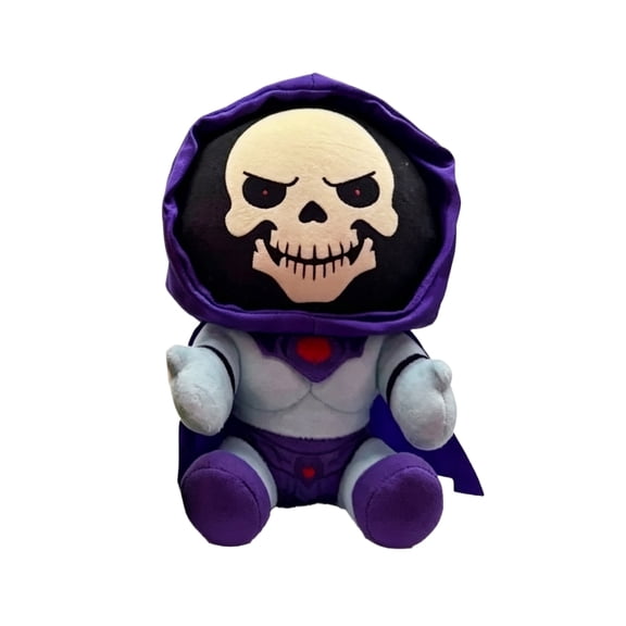 9" Fantasy Universe Masters Skeleton Wizard Plush, Purple Hooded Skull Character Stuffed Doll for Gothic Fantasy Universe Fan Collection-A