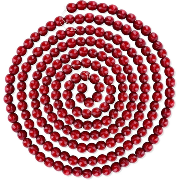 9 Feet Wood Bead Christmas Garland | Wooden Christmas Tree Garland Perfect for Rustic Natural Farmhouse Trees | Garland Christmas Decorations for Indoor Use