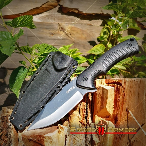 9" Fixed Blade Tactical Hunting Knife with Paddle ABS Belt Loop Holster Sheath