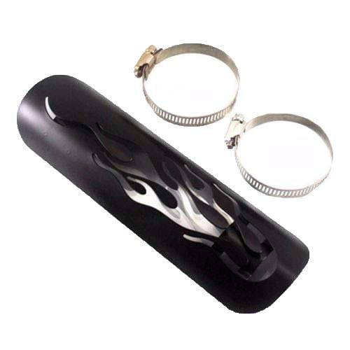 9" Flame Exhaust Muffler Pipe Heat Shield Cover Heel Guard for Harley Honda Kawasaki Suzuki Yamaha Chopper Cruiser CB Cafe Racer