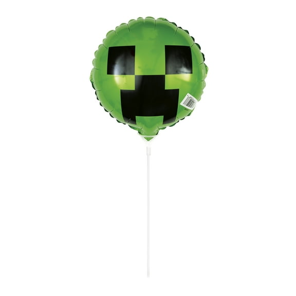 9" Foil Minecraft Balloon with Stick