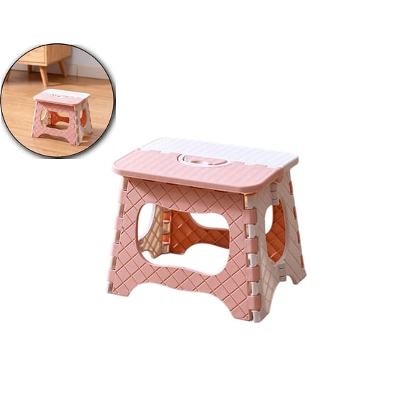 9" Folding Step Stool for Adults, Step Stool with Handle Collapsible Foot Stools, Small Stepping Stool for Bathroom, Bedroom
