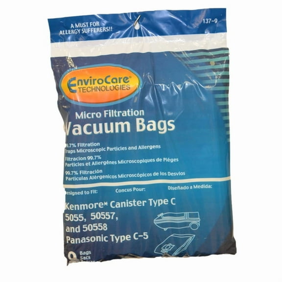 9 For Kenmore Style C 20-5055, 50557, 50558 Vacuum Cleaner Bags Bulk Deal, Desig