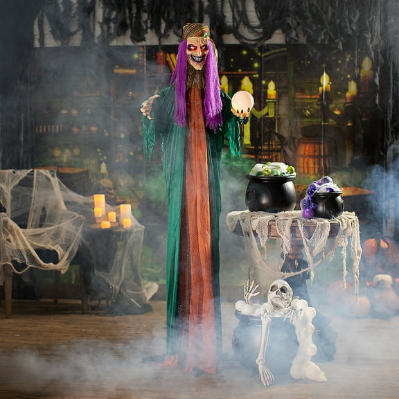 9' Fortune Teller Witch Decorating Kit - 7 Pc